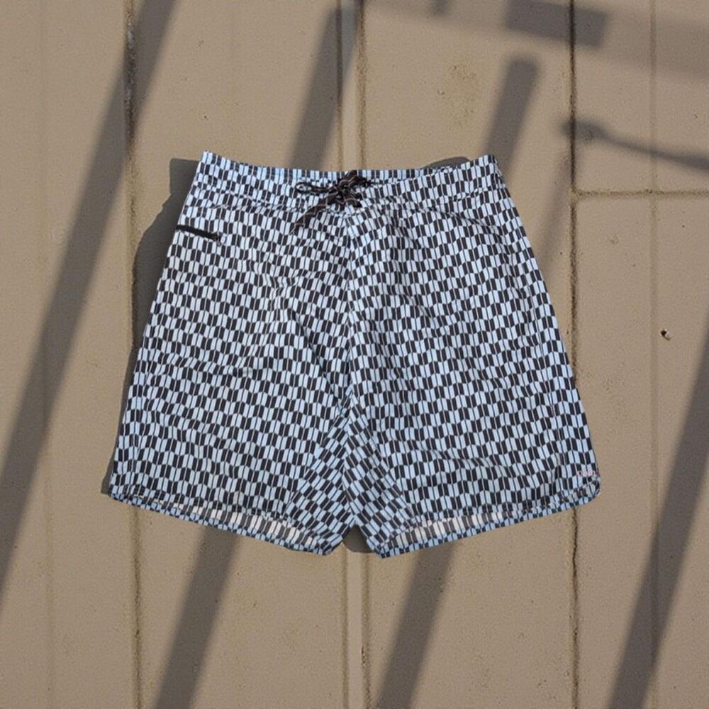 Mens PATAGONIA Wavefarer Blue Geometric Board Shorts Trunks 36